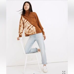 Madewell XS Tie-Dye (Re)sourced Cotton Mockneck Pocket Sweatshirt Hippie Y2K 90s